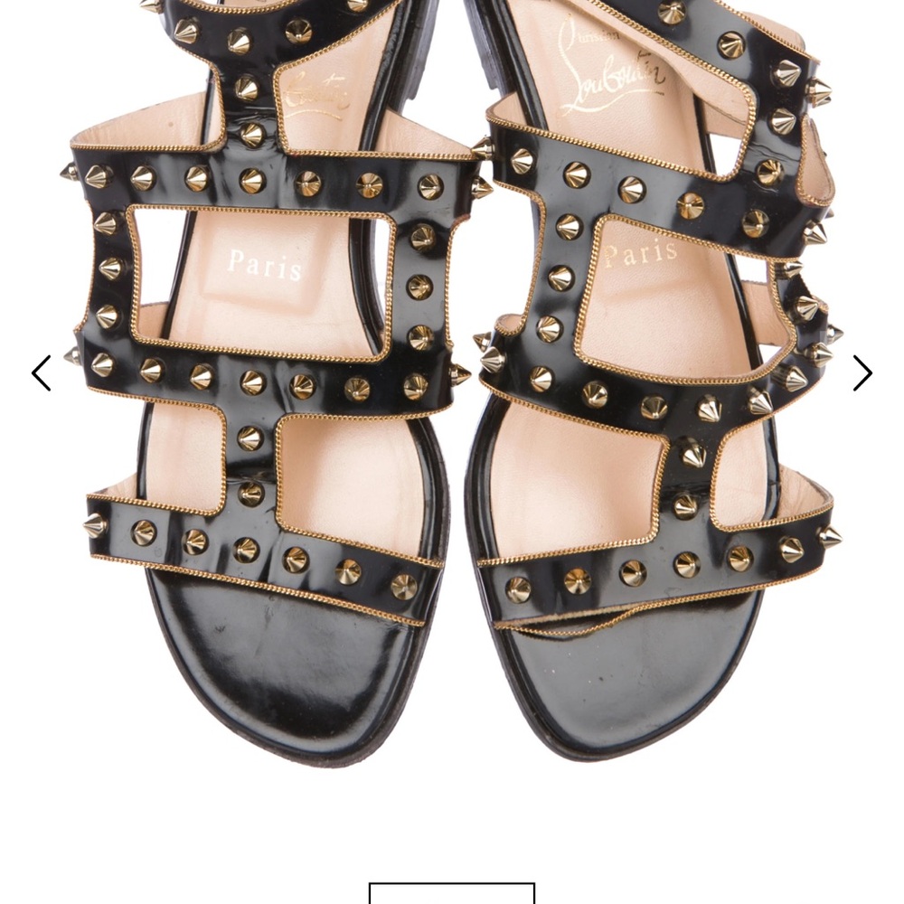 Christian Louboutin Studded Black Sandals Sz 36